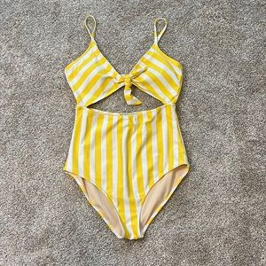 Judith March Yellow/White Swimsuit Medium